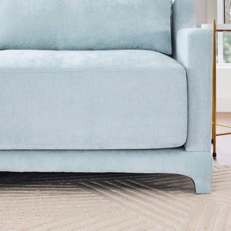 Three-Seater Sofa with 2 Movable Ottomans
