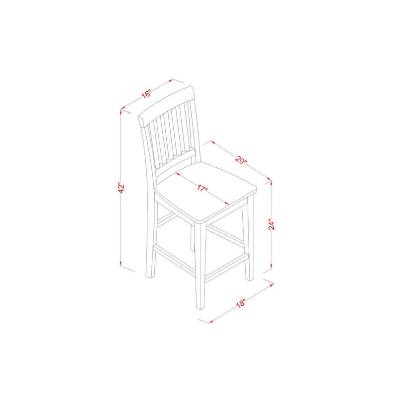 Counter Height Table Set - 3 Piece Pub Dining Set with Stools - Modern Kitchen Table