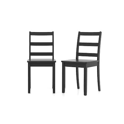 Set of 2 Wood Dining Chairs with Solid Rubber Wood Legs - 16" x 16" x 33.5"