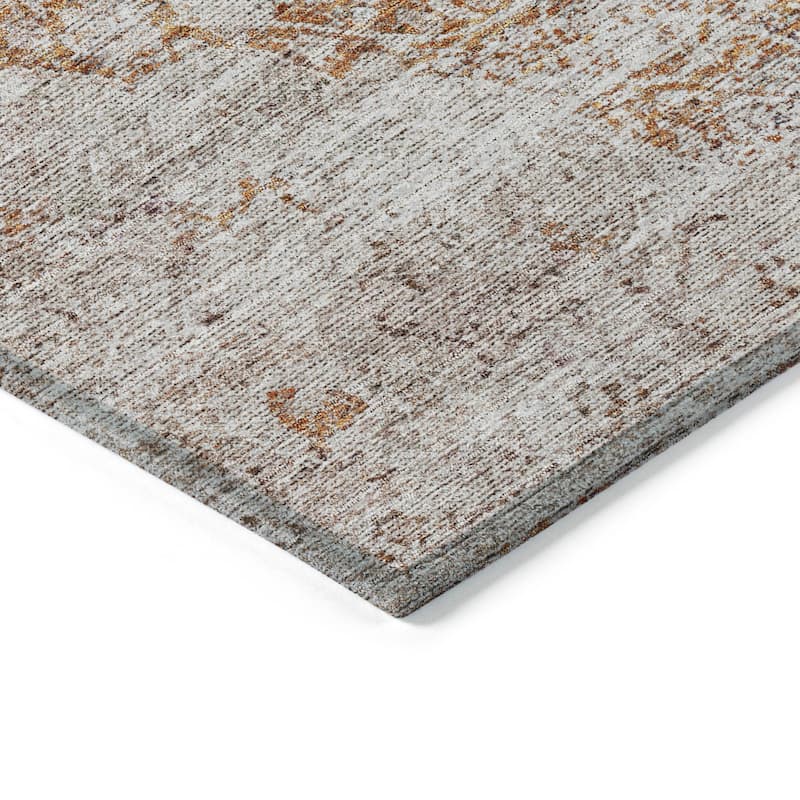 Machine Washable Indoor/ Outdoor Vintage Traditional Chantille Rug
