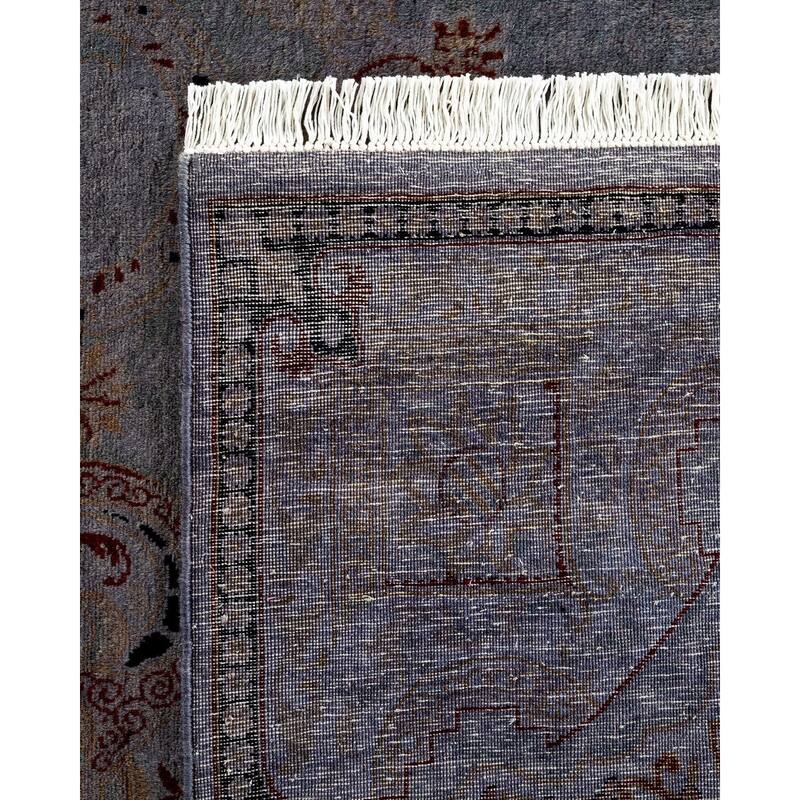 Overton Hand Knotted Wool Vintage Inspired Modern Contemporary Overdyed Gray Area Rug - 6' 2" x 10' 1"