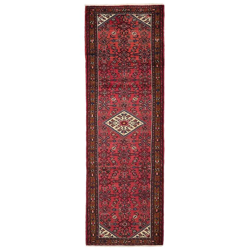 ECARPETGALLERY Hand-knotted Andelz Red Wool Rug - 3'7 x 11'0