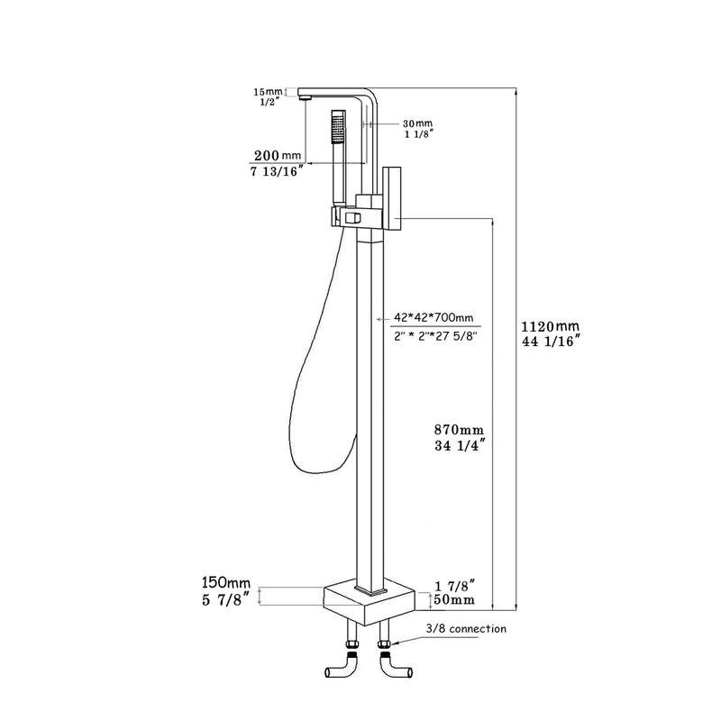 Freestanding Bathtub Faucet with Hand Shower