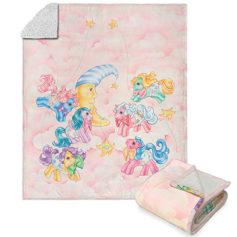 Hasbro My Little Pony Silk Touch Sherpa Throw Blanket - 50" x 60" - Cotton Candy Clouds