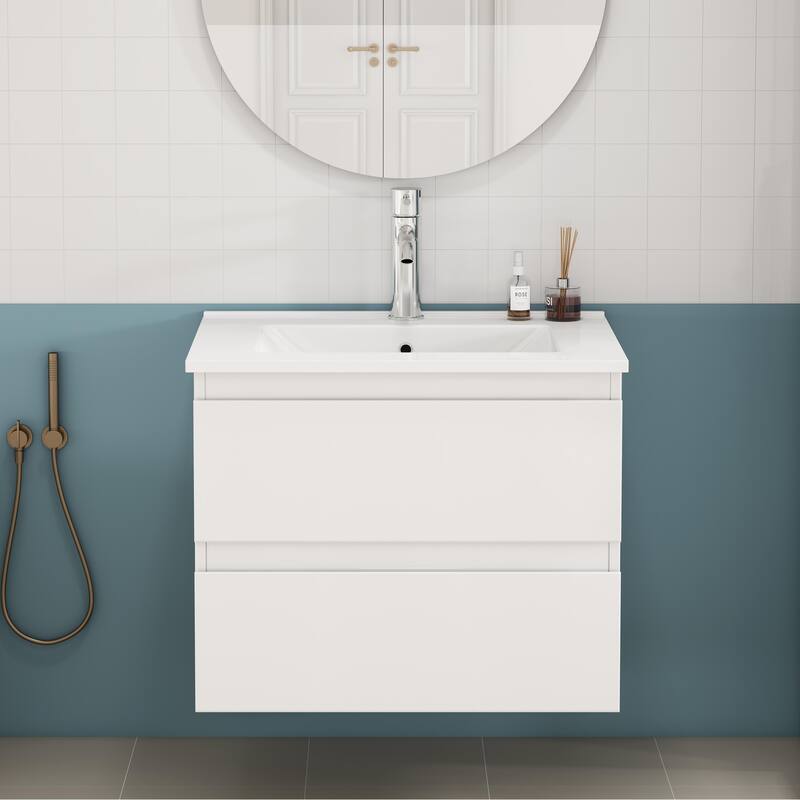 36" Bathroom Vanity Cabinet with Sink Top Combo Set, Black ,Single Sink,Shaker Cabinet with Soft Closing Door and 3 Drawers - Black