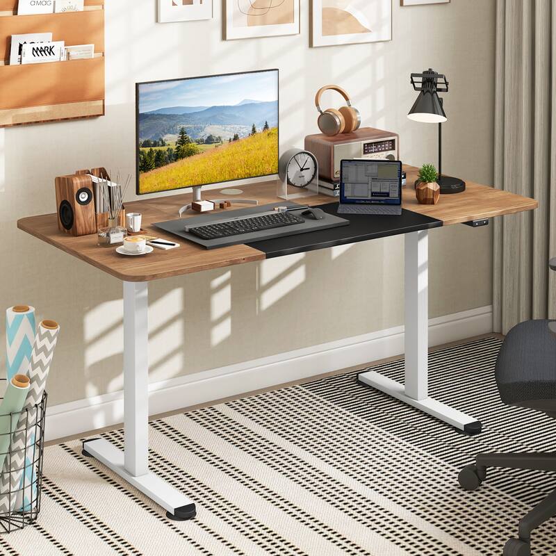 Gymax 55'' Electric Standing Desk Height Adjustable Home Office Table