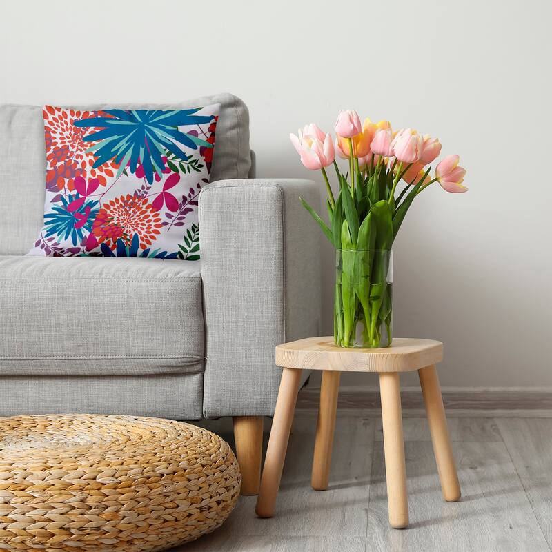 Jumble Floral Decorative Throw Pillow