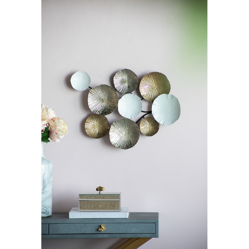 24.5" x 18" Contemporary Metal Wall Decor Accent - White