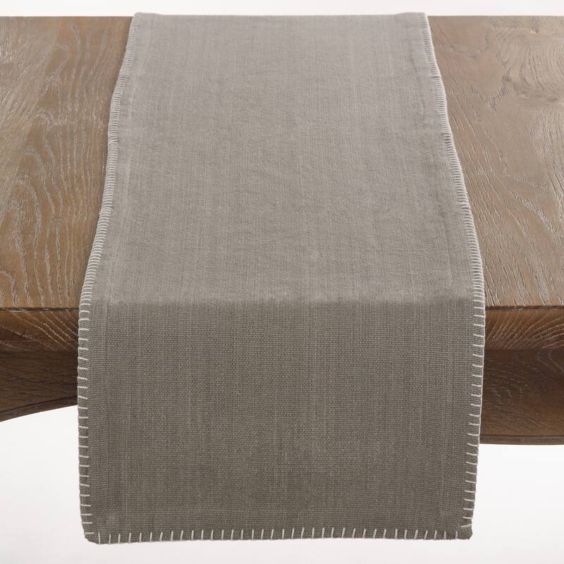 Celena Collection Whip Stitched Design Cotton Table Runner