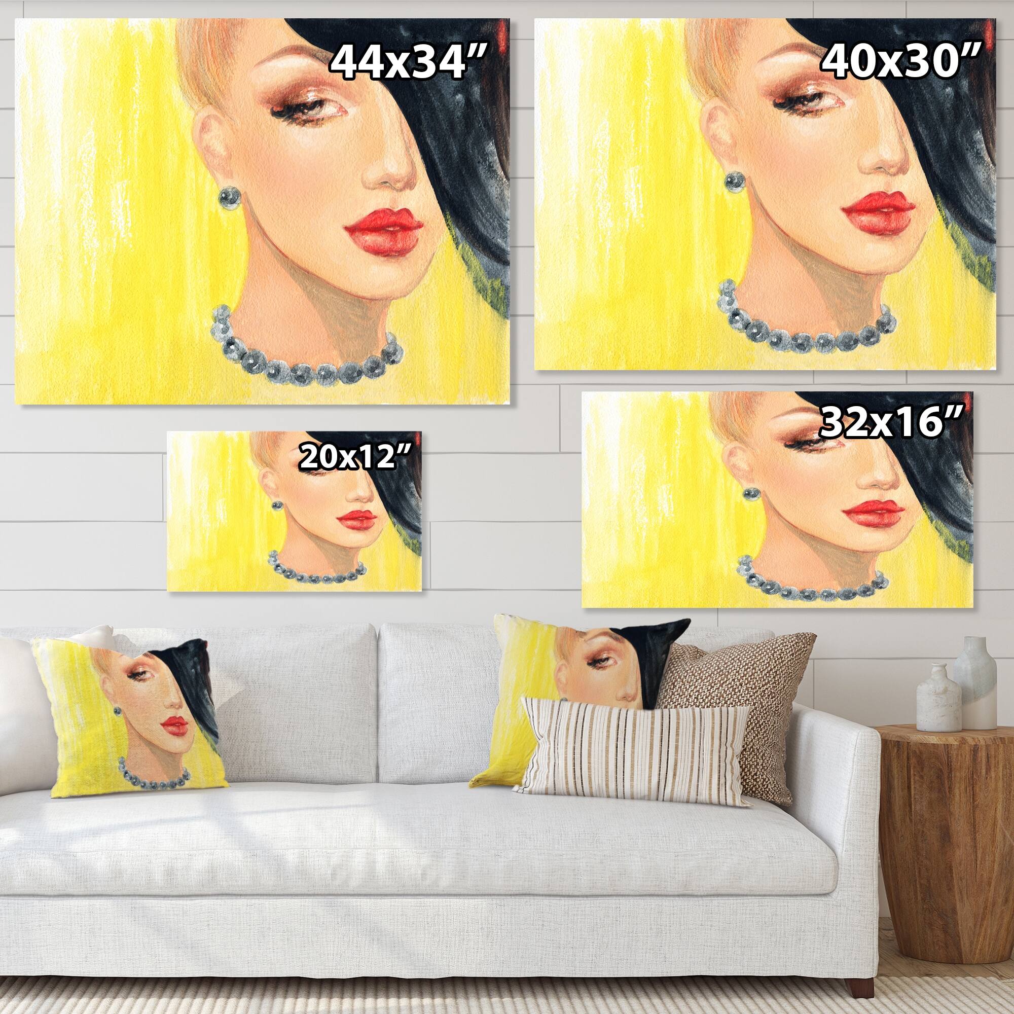Designart "Vintage Portrait Of A Stylish Mannequin" Glam Canvas Wall