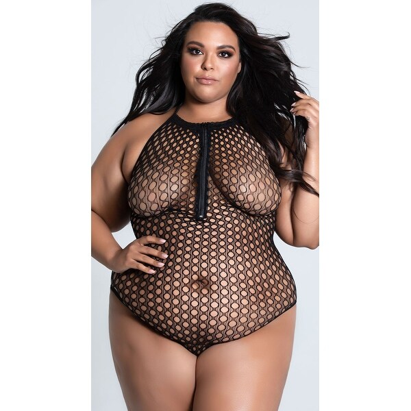 plus size net bodysuit