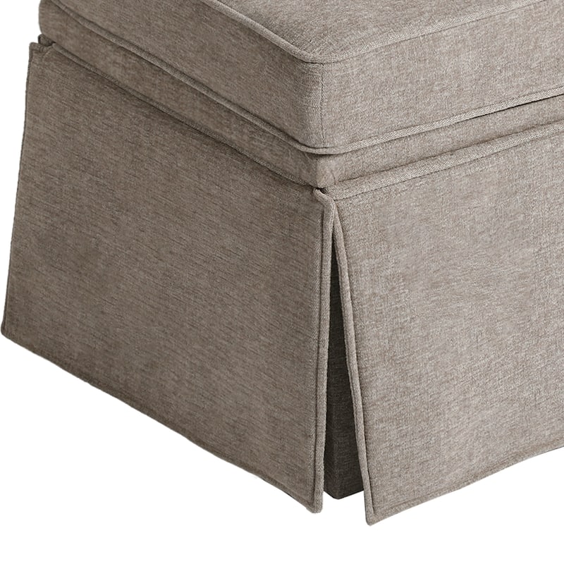 2 Set Rectangle Chenille Upholstered Storage Ottoman
