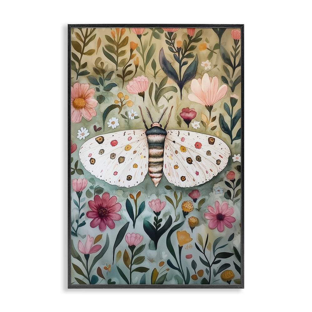Stupell Flower Speckled Moth Wings Framed Giclee Art Design By The Dutch Lady