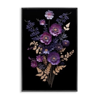 Stupell Dimensional Purple Flowers Framed Giclee Art Design By Heidi ...