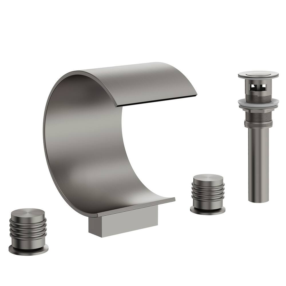 Widespread Bathroom Faucet 3 Hole, 2-handle Bathroom Sink Faucet with Drain Assembly