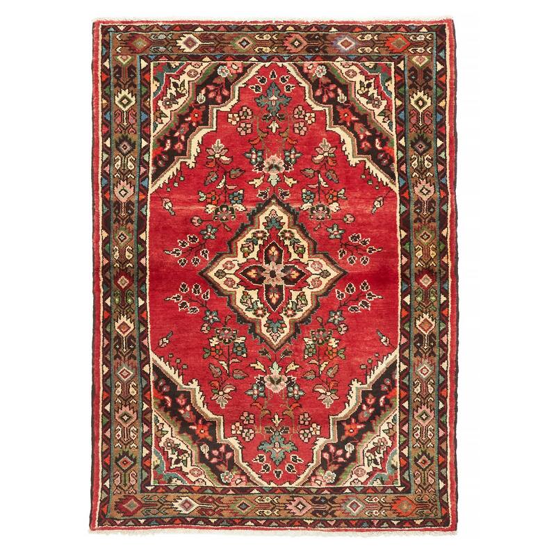 ECARPETGALLERY Hand-knotted Anadol Red Wool Rug - 3'9 x 5'3