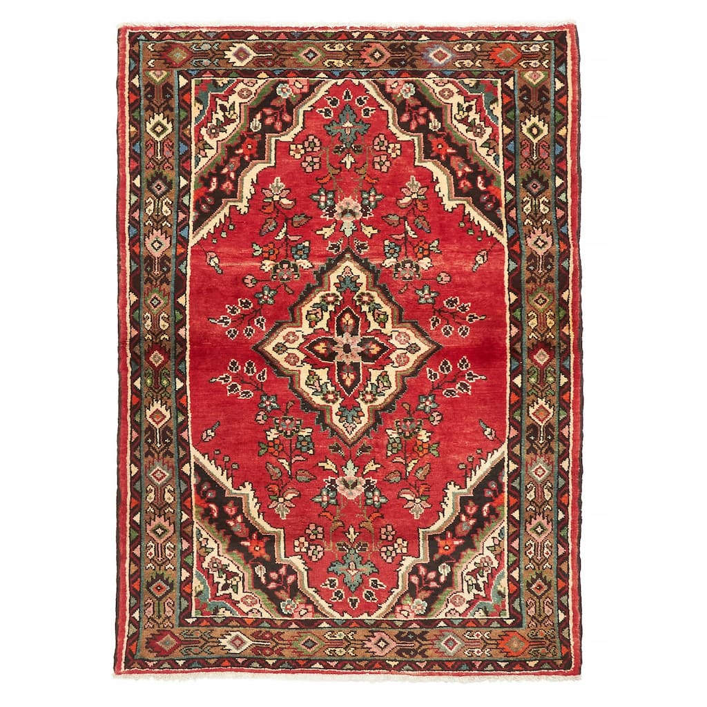 ECARPETGALLERY Hand-knotted Anadol Red Wool Rug - 3'9 x 5'3