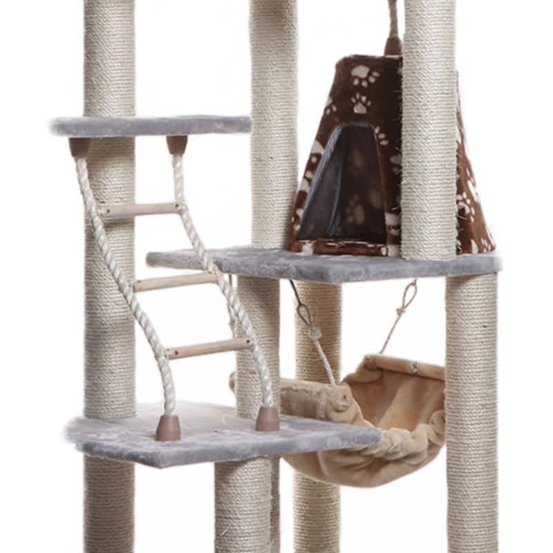Wood Climber Play House, Cat furniture With Playhouse, Lounge Basket
