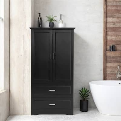 Tall Bathroom Storage Cabinet,Cabinet with Two Doors and Drawers