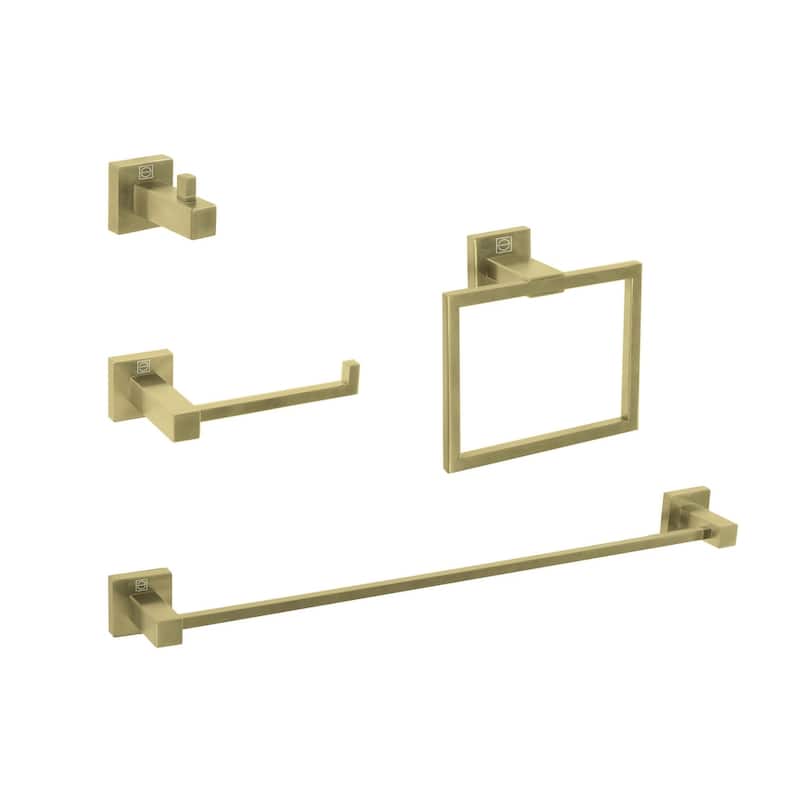 Indigo Home 4-Piece Bathroom Hardware Set - Brushed Gold
