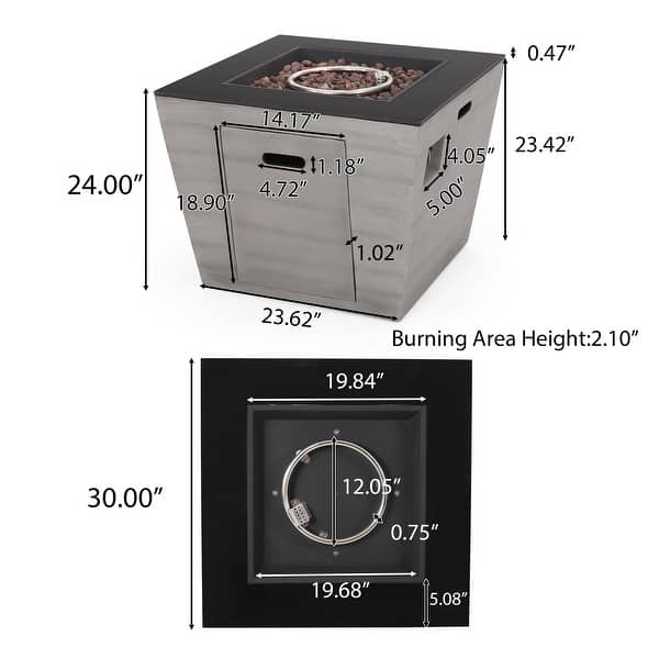 Langton Outdoor Modern 30-Inch Square Fire Pit by Christopher Knight Home - 30.00" W x 30.00" L x 24.00" H