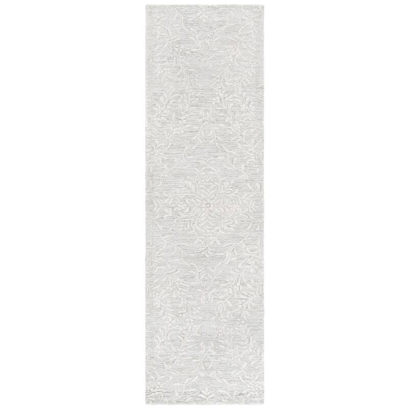 SAFAVIEH Handmade Pine Hazuko Contemporary Wool Rug - 2'3" x 8' Runner - Light Green/Ivory