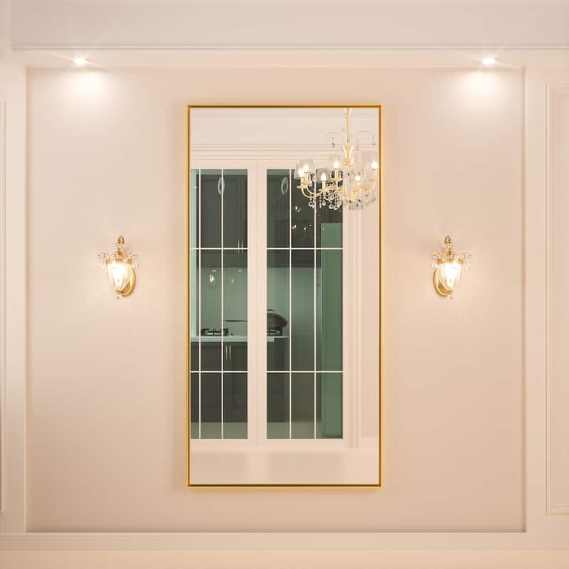 KEONJINN Modern Metal Framed Bathroom Vanity Wall Mounted Mirror