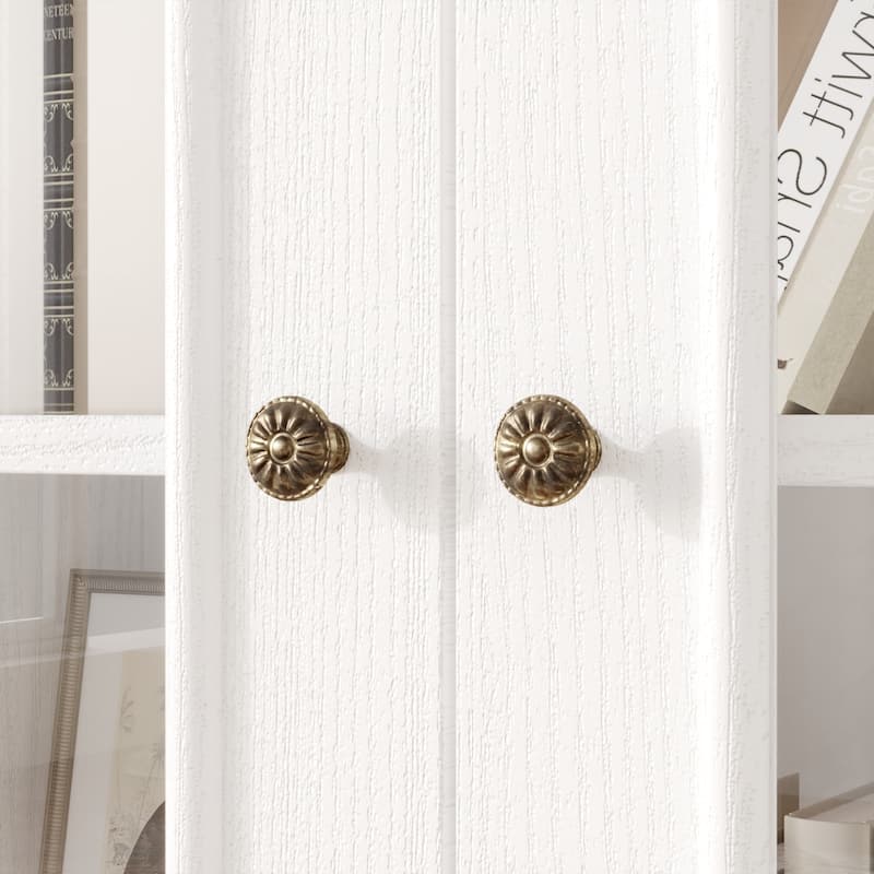 Modern Kitchen Pantry Cabinet Freestanding Storage Cabinet White Brown