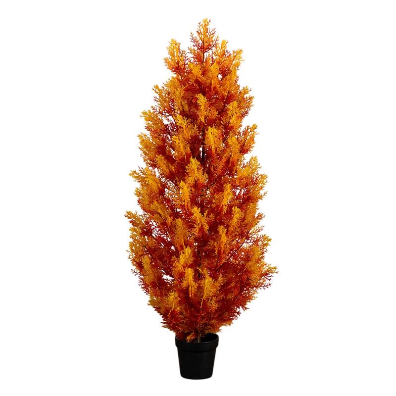 Artificial Autumn Cedar Fall Tree - 4'