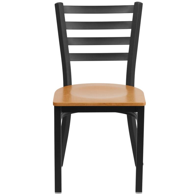 2 Pack Ladder Back Metal Restaurant Chair - 16.5"W x 17"D x 32.25"H - 16.5"W x 17"D x 32.25"H