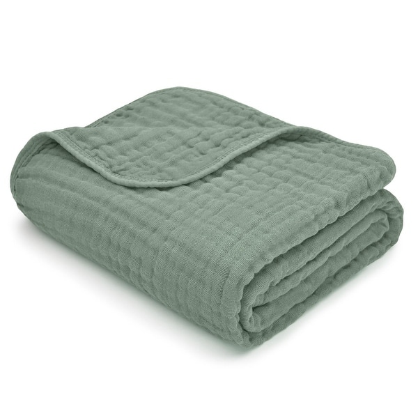 slide 2 of 5, Baby Muslin Blanket - Large 40" X 40", Fern, By Comfy Cub - Fern