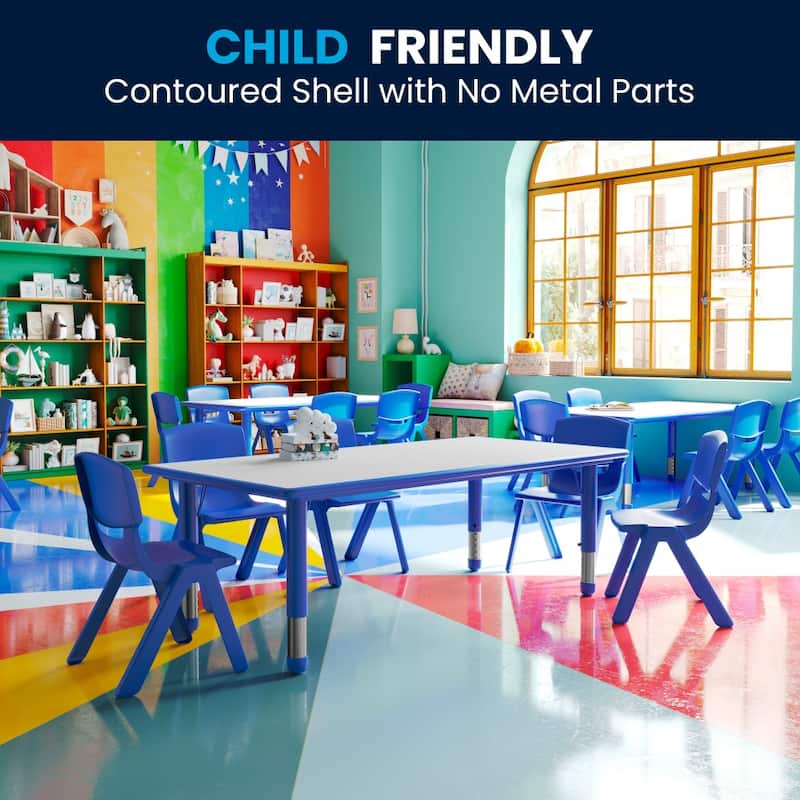 23.625"W x 47.25"L Rectangle Plastic Activity Table Set with 6 Chairs