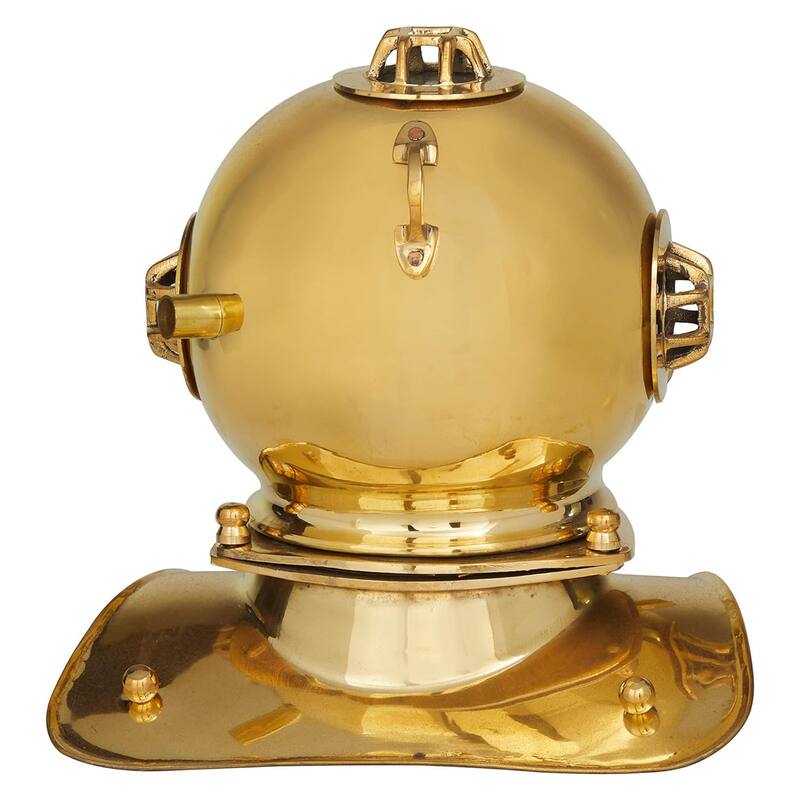 US Navy Mark V 8-inch Diving Helmet Coastal Decor Table Clock