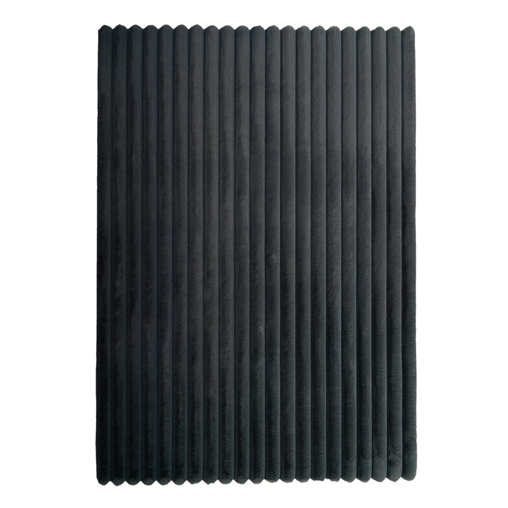 Madrid Collection Ultra Soft Ribbed Faux Fur Area Rug