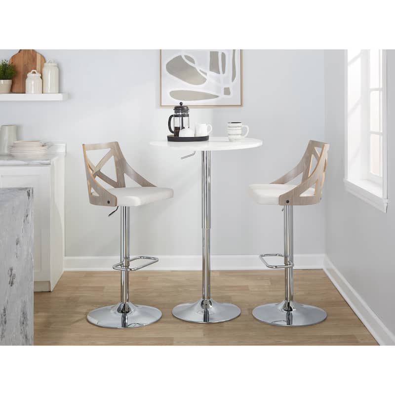 The Gray Barn Charlotte Adjustable Bar Stool with Rounded Rectangular Footrest (Set of 2)
