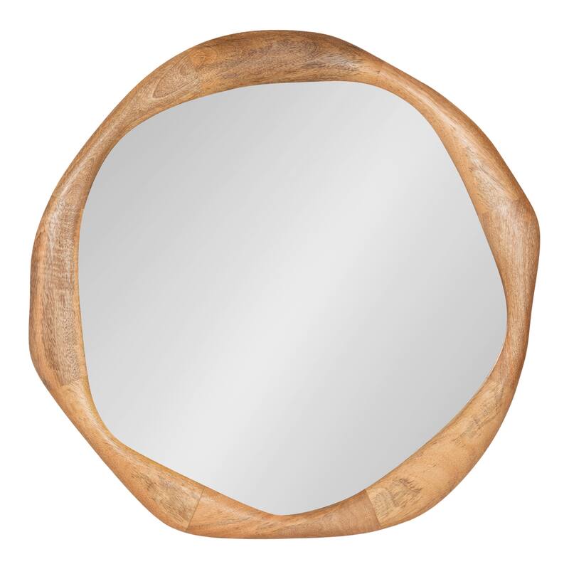 Kate and Laurel Hera Round Mirror Wood - 26x26