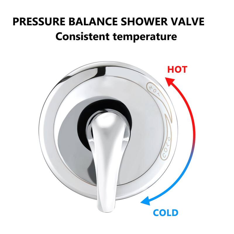 Tub And Shower Faucet With Handheld Sprayer Rain Dual 2in1 Shower Head Set Wall Mount Shower System With Pressure Balance Valve