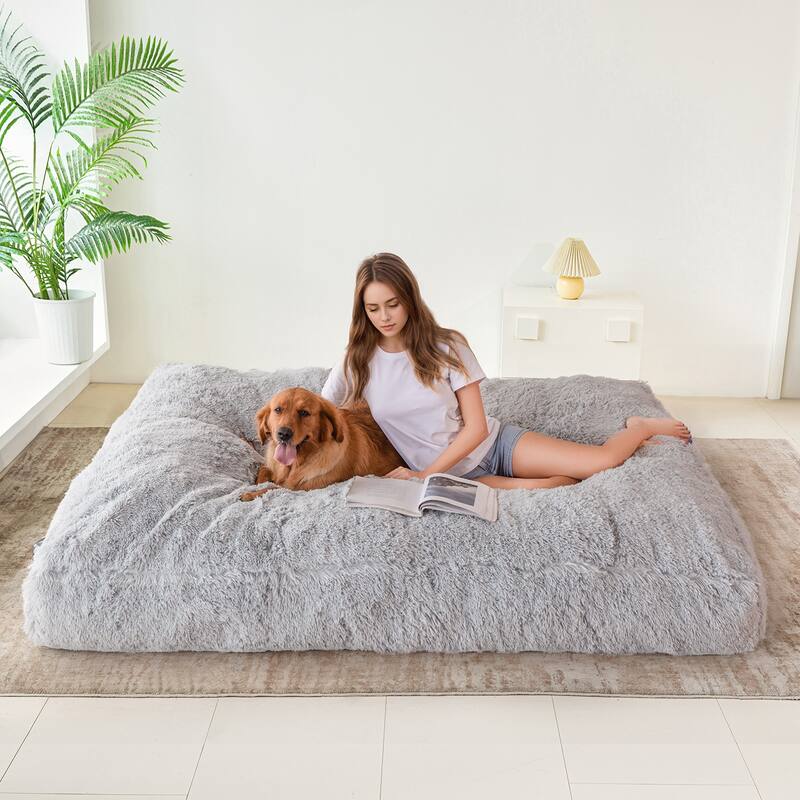 Giant Convertible Bean Bag Chair, Folds from Beanbag to Floor Mattress Bed
