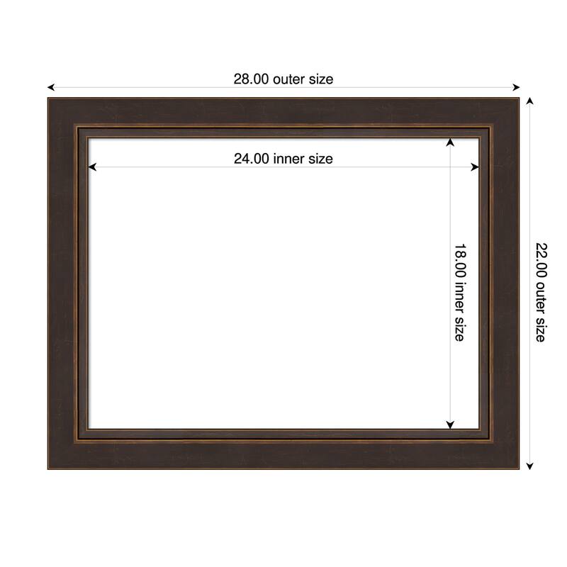 Amanti Art Lara Bronze Framed Dry Erase Magnetic Board - 28 x 22 in