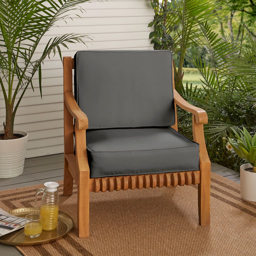 Sorra Home Sloane Charcoal 23.5-inch Indoor/ Outdoor Corded Chair Cushion Set