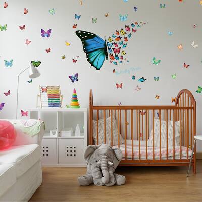 Walplus Colorful Butterflies Wall Stickers Decal DIY Art Nursery Decor
