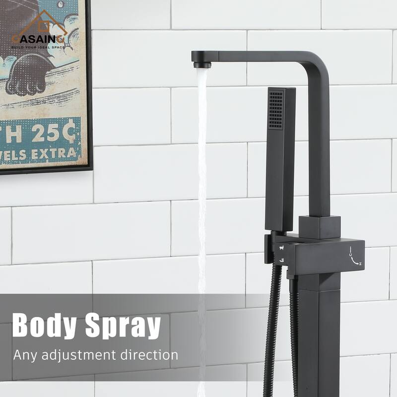 CASAINC 1-Handle Freestanding Tub Faucet with Handheld Shower Head