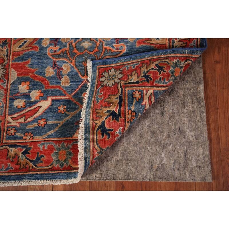 Blue Vegetable Dye Ziegler Oriental Runner Rug Handmade Wool Carpet - 2'8" x 12'11"