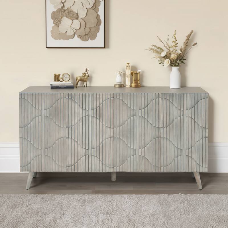 Christopher Knight Home- Starling MDF Sideboard With Adjustable Shelf - Gray Oak