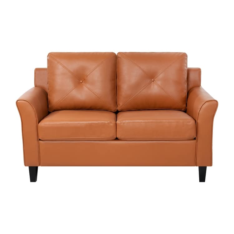 Raelynn Button Tufted Loveseat Sofa, Affordable Modern Loveseat Sofa Couch for Small Spaces - Durable and Sturdy