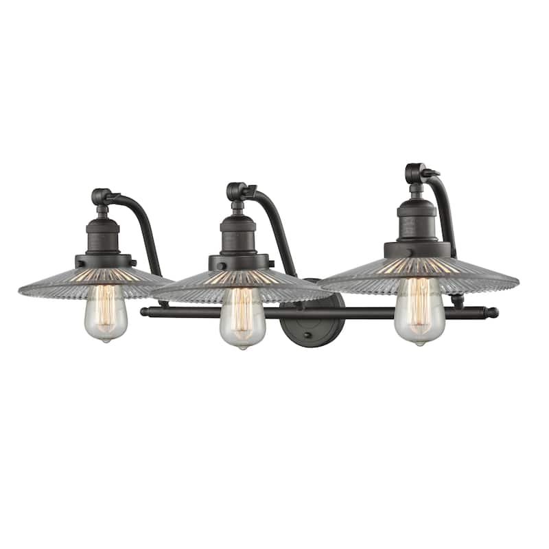 Innovations Lighting Halophane 3 Light 28" Wide Bathroom Vanity Light - Oiled Rubbed Bronze / Halophane