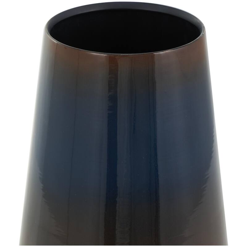 CosmoLiving by Cosmopolitan Metal Slim and Cone Geometric Vase with Handles (Set of 2) - Gold, Silver, Dark Gray, White, Black