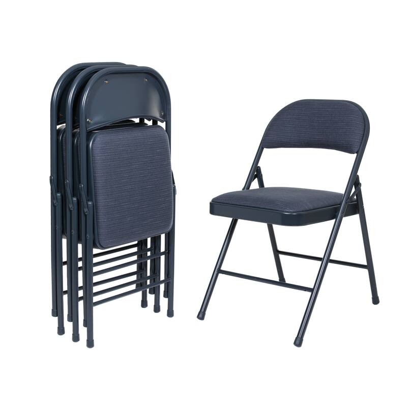 Hampden Furnishings Bernadine Basics Collection Fabric Folding Chair, Pack of 4