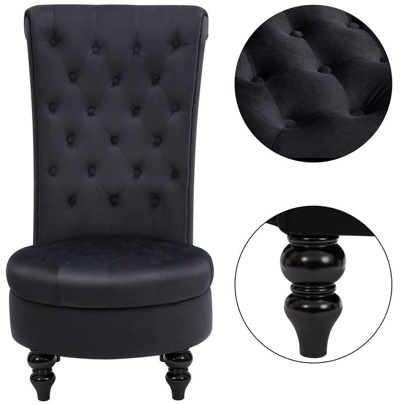 AVAWING Throne Royal Chair Thick Padding and Rubberwood Legs