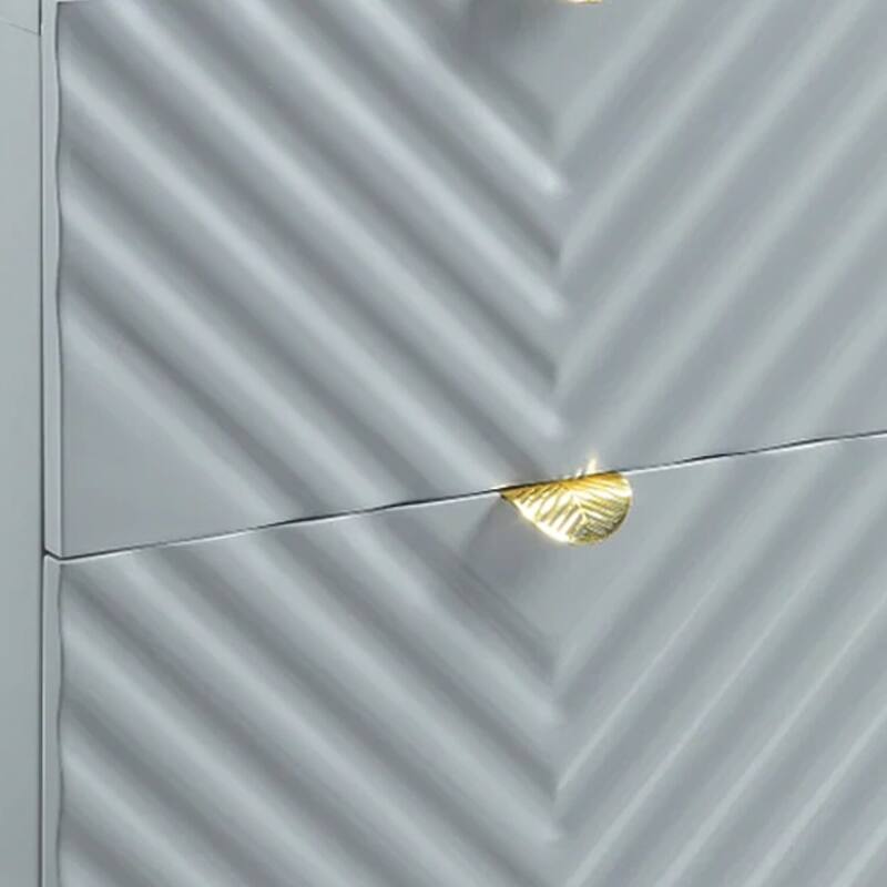 Gray/Gold 2 Drawer 18 in. W Nightstand with Sturdy Hardware and Ample Storage